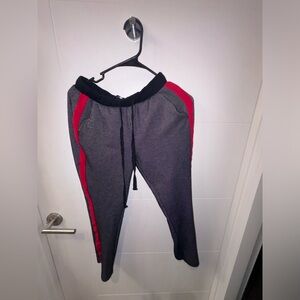 ZARA sweat pants, black and white with red stripes on the side. Size small
